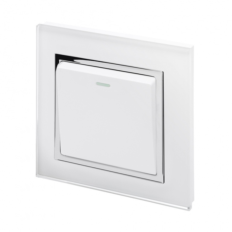Crystal CT (Retractive/Pulse) Light Switch 1 Gang White RetroTouch